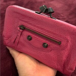 Balenciaga Fuchsia Leather Wallet